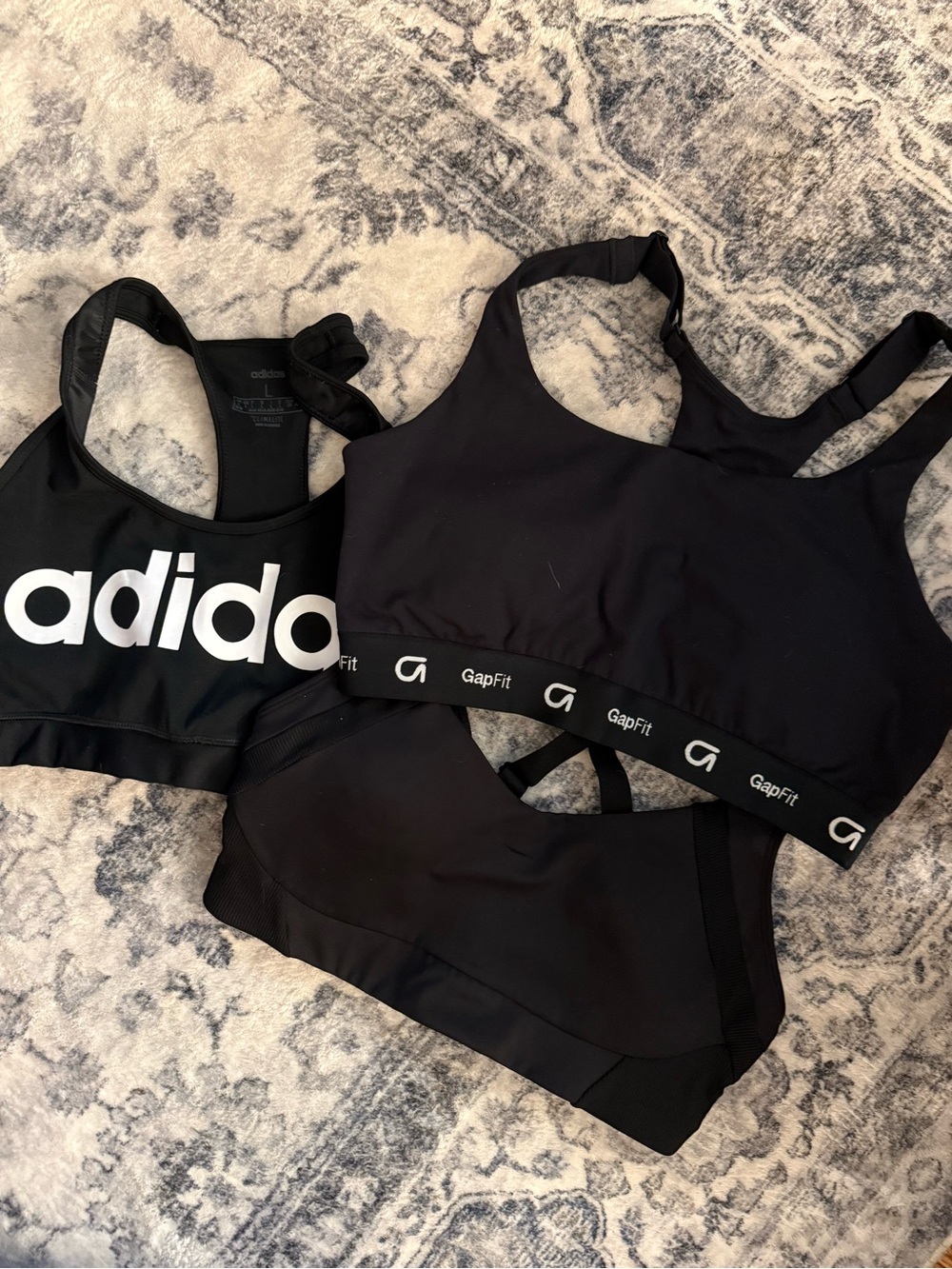 Adidas & GapFit Black Sports Bras Pack  • L